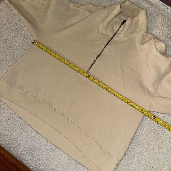 Abercrombie and Fitch Women’s Cream Beige Half Zip Sweatshirt Size Large - Picture 7 of 13